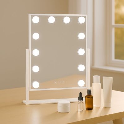 Veke Shine meikkipeili LEDx12 valoilla 36,5x8x46,4cm valkoinen