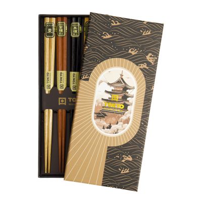 Tokyo Design Studio - Syömäpuikot 5 paria Hexagon wood