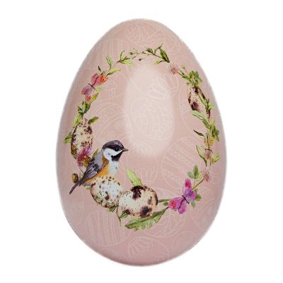 Inspirasjon Forlag - Pääsiäismuna metalli 15 cm Vintage pinkki