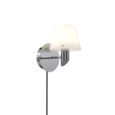 Herstal - Gil-seinävalaisin, kromivärinen, Ø 10 cm, pistoke