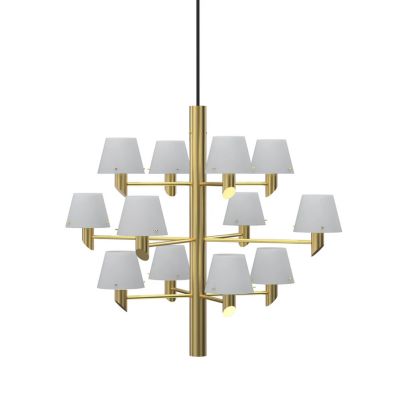 Herstal - Gil-kattokruunu, messinkivärinen, Ø 67 cm, 12-lamppuinen