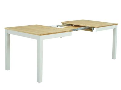 Veke Moona pöytä 90x140+40 valkoinen/koivu, asiakaspalautus