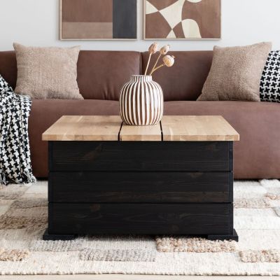 Veke Airisto arkkupöytä 80x80 cm musta/tammi, kuvausmalli