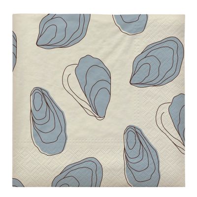 Broste Copenhagen - Oyster Servetti 33x33 cm 20 kpl Vaaleansininen/Musta