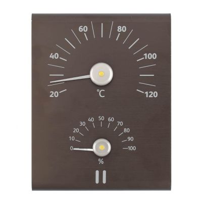 Rento - Saunan lämpö- ja kosteusmittari Tervanruskea