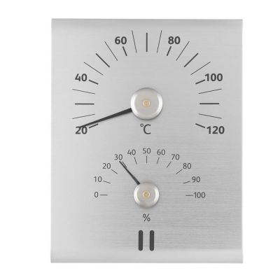 Rento - Saunan lämpö- ja kosteusmittari Teräs