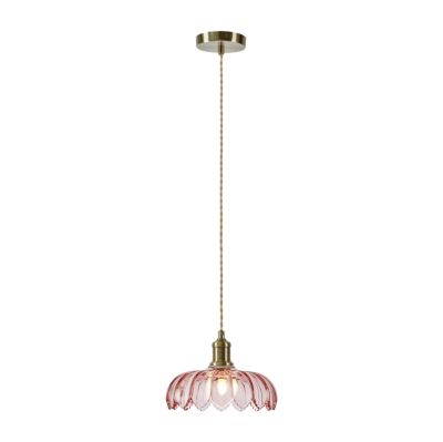 Markslöjd - Kurage-riippuvalaisin, vanha messinki/vaaleanpunainen, lasi, Ø 26 cm, E27 -