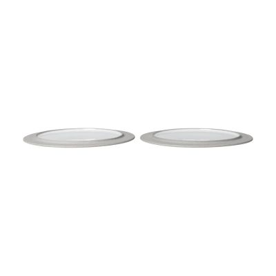 Ferm Living Sonae lautanen 2-pack Harmaa-valkoinen, Ø25 cm