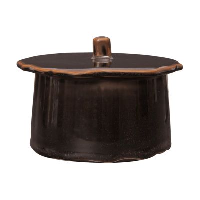 Ferm Living Marnen purkki kannella Carob brown, Ø13x7 cm