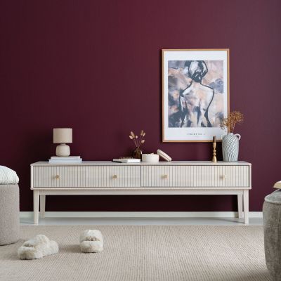 Kiteen Tapio tv-taso 160x36x43 cm valkolakattu