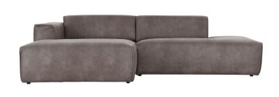 Veke Hali divaanisohva avopäädyllä vasen nahkaverhoiltu beige Kentucky 2, kuvausmalli