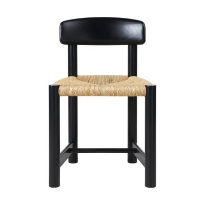 GUBI Daumiller Side Chair tuoli Natural Rush-brown/black pine
