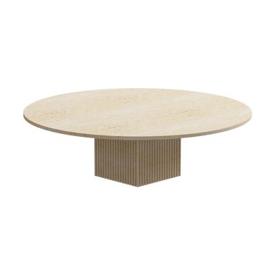 NORR11 Soho sohvapöytä Beige travertiini, Ø120×35