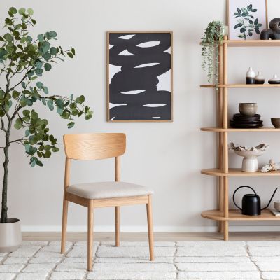 Veke Alppi tuoli lakattu tammi, vaalea beige basel 24, asiakaspalautus