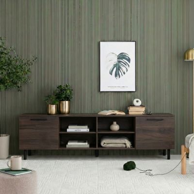 Hiipakka Solo tv-taso 220 cm kahdella ovella tumma tammi, asiakaspalautus