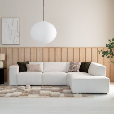 Veke Hali avokulmasohva oikea Storm 02 valkoinen, asiakaspalautus