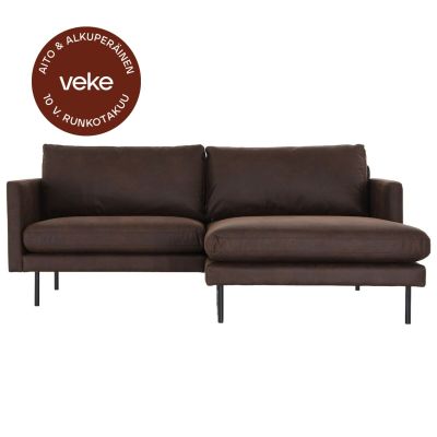 Veke Scandic Copenhagen mini divaanisohva oikea, ruskea Colorado 05 bonded-nahka