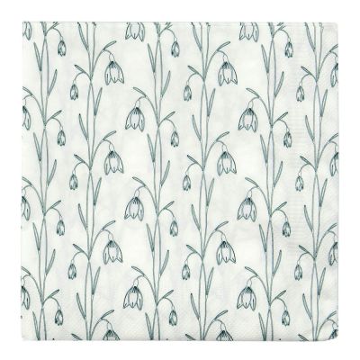 House Doctor - Snowdrop Servetti 33x33 cm 40 kpl Valkoinen/Vihreä