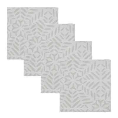 House Doctor - Clip Lautasliina 40x40 cm 4 kpl Valkoinen/Harmaa