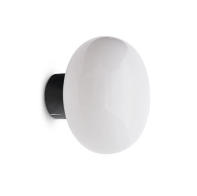 New Works - Karl-Johan-seinälamppu, valkoinen marmori ja lasi, Ø 23 cm –