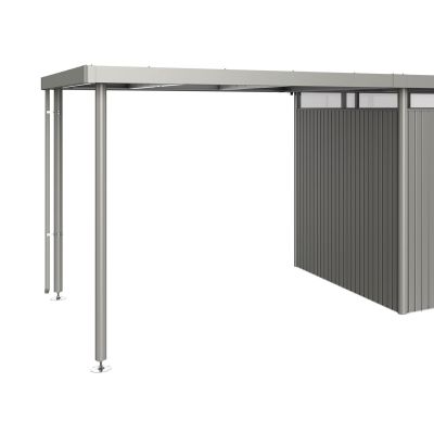 Biohort, Highline sivukatos puutarhavarasto koko h3 metallic kvarts-harmaa