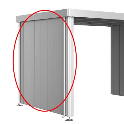 Biohort, sivuseinät sopii sivukatos puutarhavarasto Neo 4A/4B/4C metallic hopea