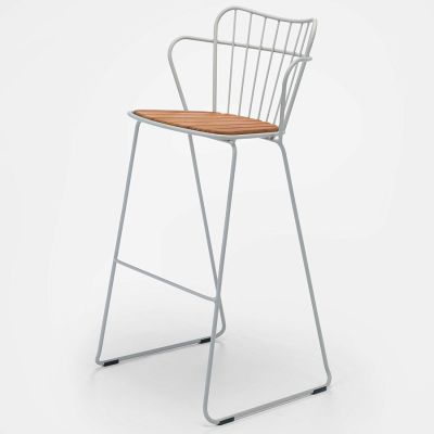 Houe, Paon baarituoli valkoinen/taupe stål