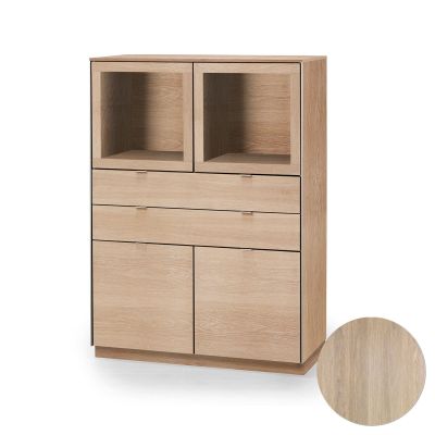 Skovby, Sm923 Vitrinskåp tammi valkoöljy 98X44X136Cm