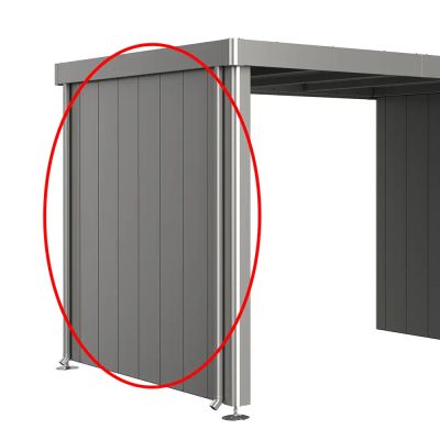 Biohort, sivuseinät sopii sivukatos puutarhavarasto Neo 4A/4B/4C metallic harmaa