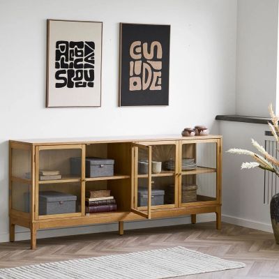 House Nordic Zamora senkki lasiovilla 180x40x80 cm tammi