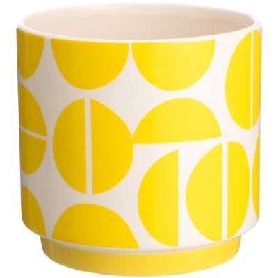 4Living Kaari ruukku keltainen/valkoinen