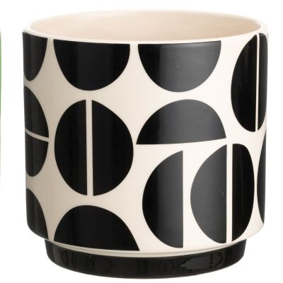 4Living Kaari ruukku musta/valkoinen