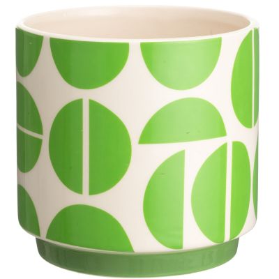 4Living Kaari ruukku vihreä/valkoinen