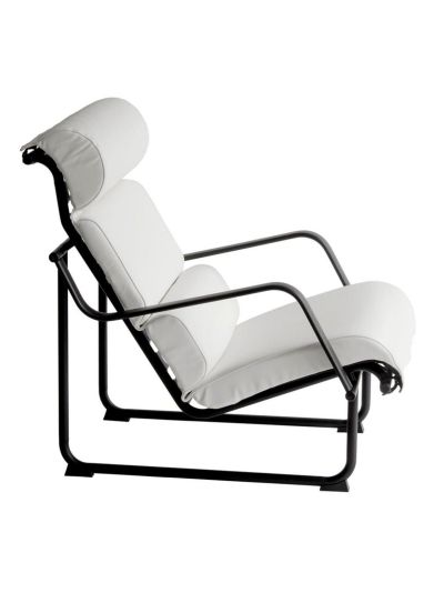 Yrjö Kukkapuro Remmi-nojatuoli prestige-nahka valkoinen / musta