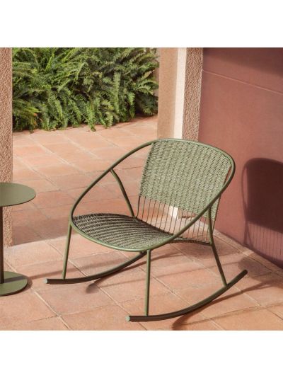 Kave Home Atrani-keinutuoli vihreä