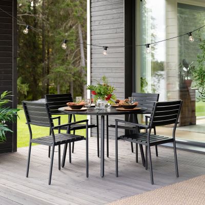 Veke Arvid ruokapöytä Ø110 cm musta, kuvausmalli