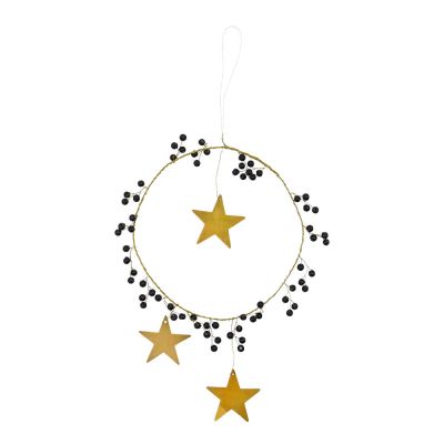 House Doctor - Star Ring Joulukoriste 15 cm Musta/Messinki