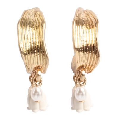 A&C Oslo AS - Lilies & Pearls Korvakorut 23 mm Kulta/Valkoinen
