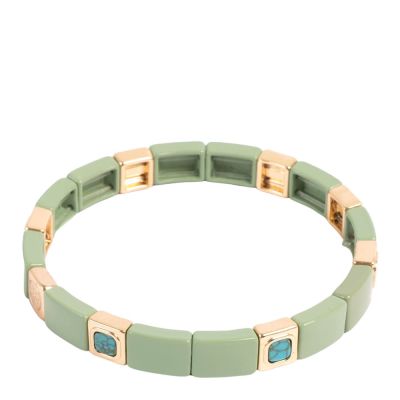 A&C Oslo AS - Enamel Tiles Stone Line Rannekoru Vihreä/Kulta