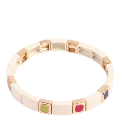 A&C Oslo AS - Enamel Tiles Stone Line Rannekoru Valkoinen/Kulta