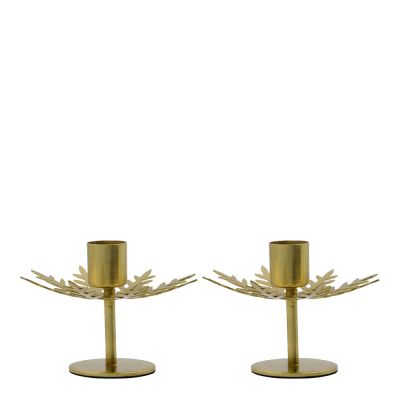 House Doctor - Snowflake Kynttilänjalka 2 kpl Antiikki messinki