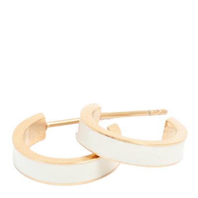 A&C Oslo AS - Steel - Enamel Coll Korvakorut 16 mm Valkoinen/Kulta