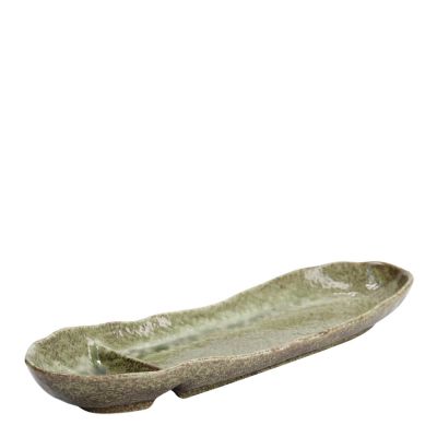 Tokyo Design Studio - Mino Craft Soikea lautanen 33,5 cm Yamasan vihreä