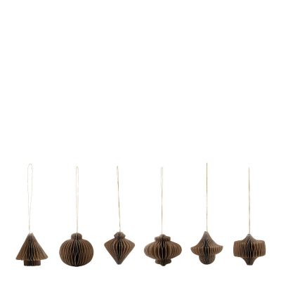 House Doctor - Comb Joulukoriste 6 kpl Vaaleanruskea