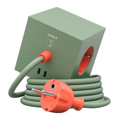 Avolt - Square 1 Bauhaus Archiv USB-C Jatkojohto 1,8 m Gecko Bloom