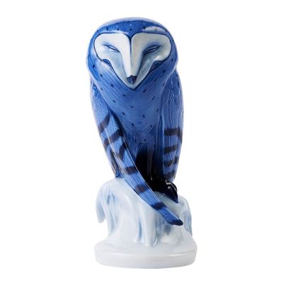 Royal Copenhagen - Figurines Pöllö figuuri 22 cm Sininen/Valkoinen