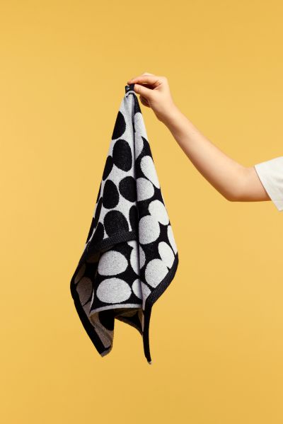 Finlayson Pikku Pop pyyhe Mustavalkoinen