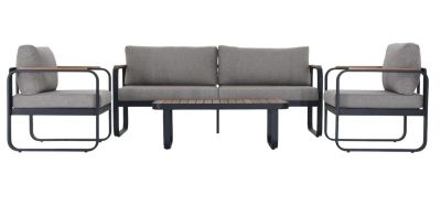 Veke Lumme sohvaryhmä 3+1+1 sohvapöydällä musta/hiekka