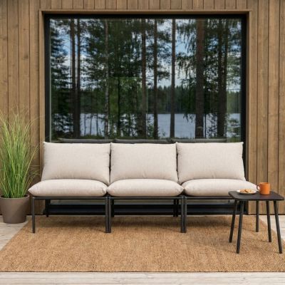 Veke Nevada 3-istuttava sohva hiekka/musta