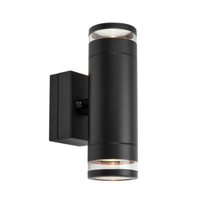 Markslöjd - Luno LED-ulkoseinälamppu, musta, 2-lamppuinen, IP65, himmennettävä.